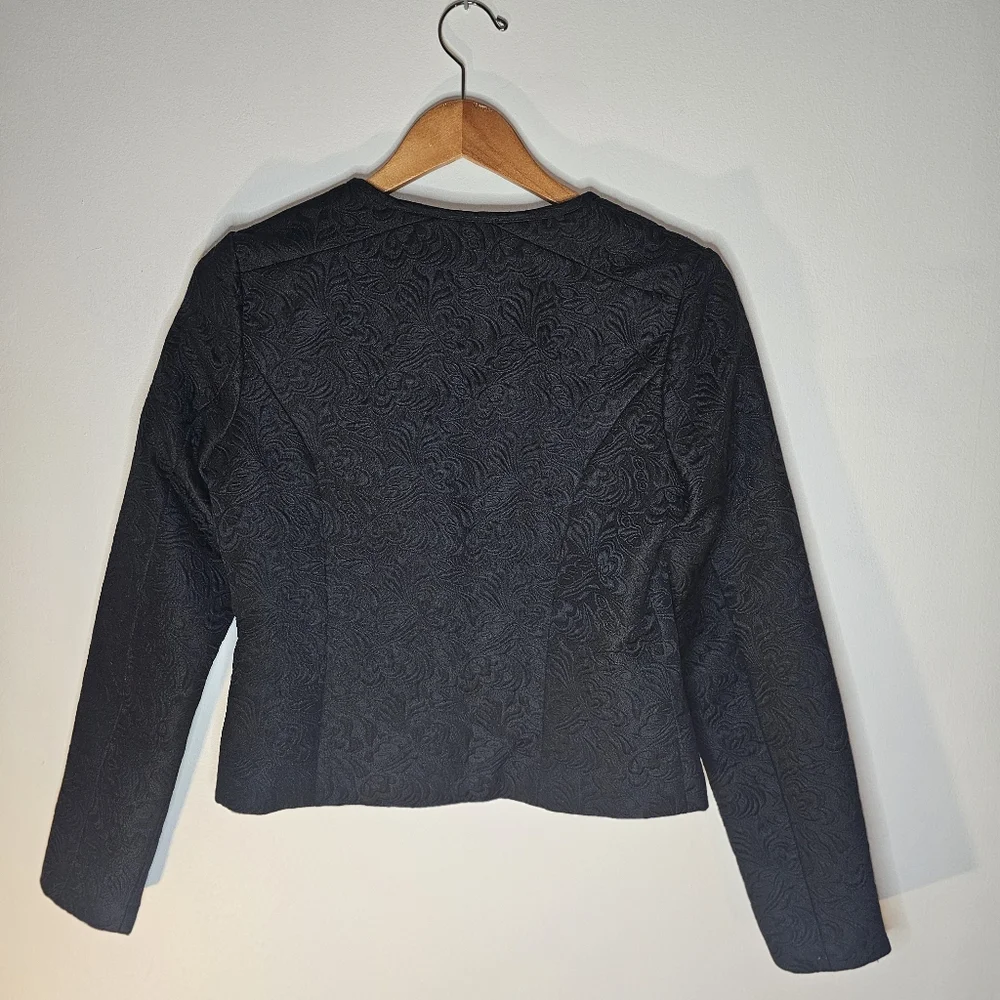 ​Rhyme LA Black Textured Embossed Zip Front Jacket Blazer Size M